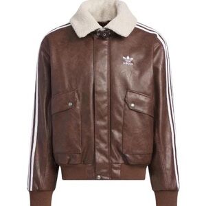 Adidas Asia exclusive faux leather aviator bomber Sherpa jacket coat M